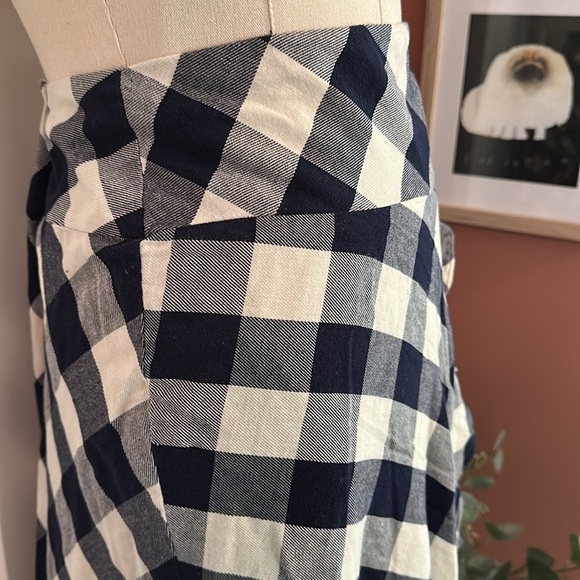 Lauren Ralph Lauren | buffalo plaid | asymmetrical | navy white | ruffle | skirt - Picture 7 of 16